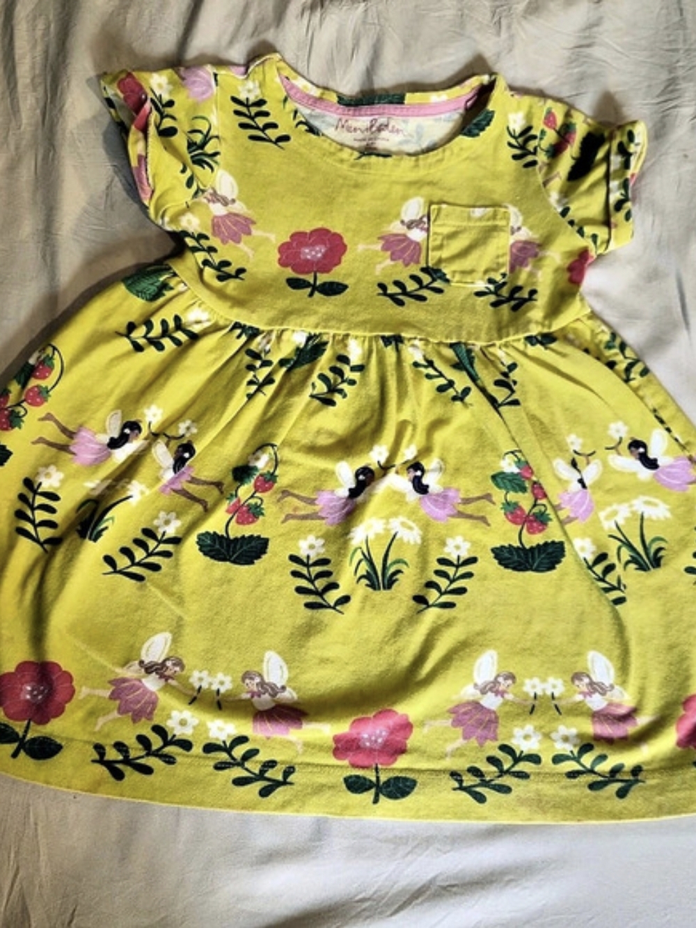 Mini Boden Floral Dress in Yellow & Pink Girls 4T